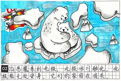 周鑫怡,杜臻晗,许雨萱,伍炫奕,苏可欣同学生态环境四联漫画作品分享