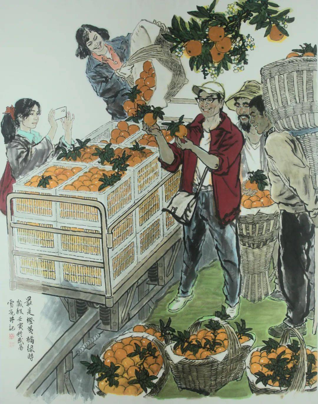 彭太武2006年240×120cm中国画耕读传家魏金修2007年120×240cm中国画