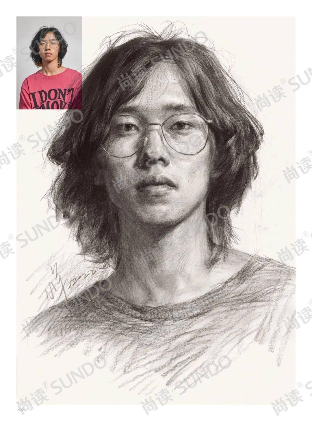 《超级导师2素描头像临摹范本》贾晓羊-生动明确,黑白灰关系强,适用