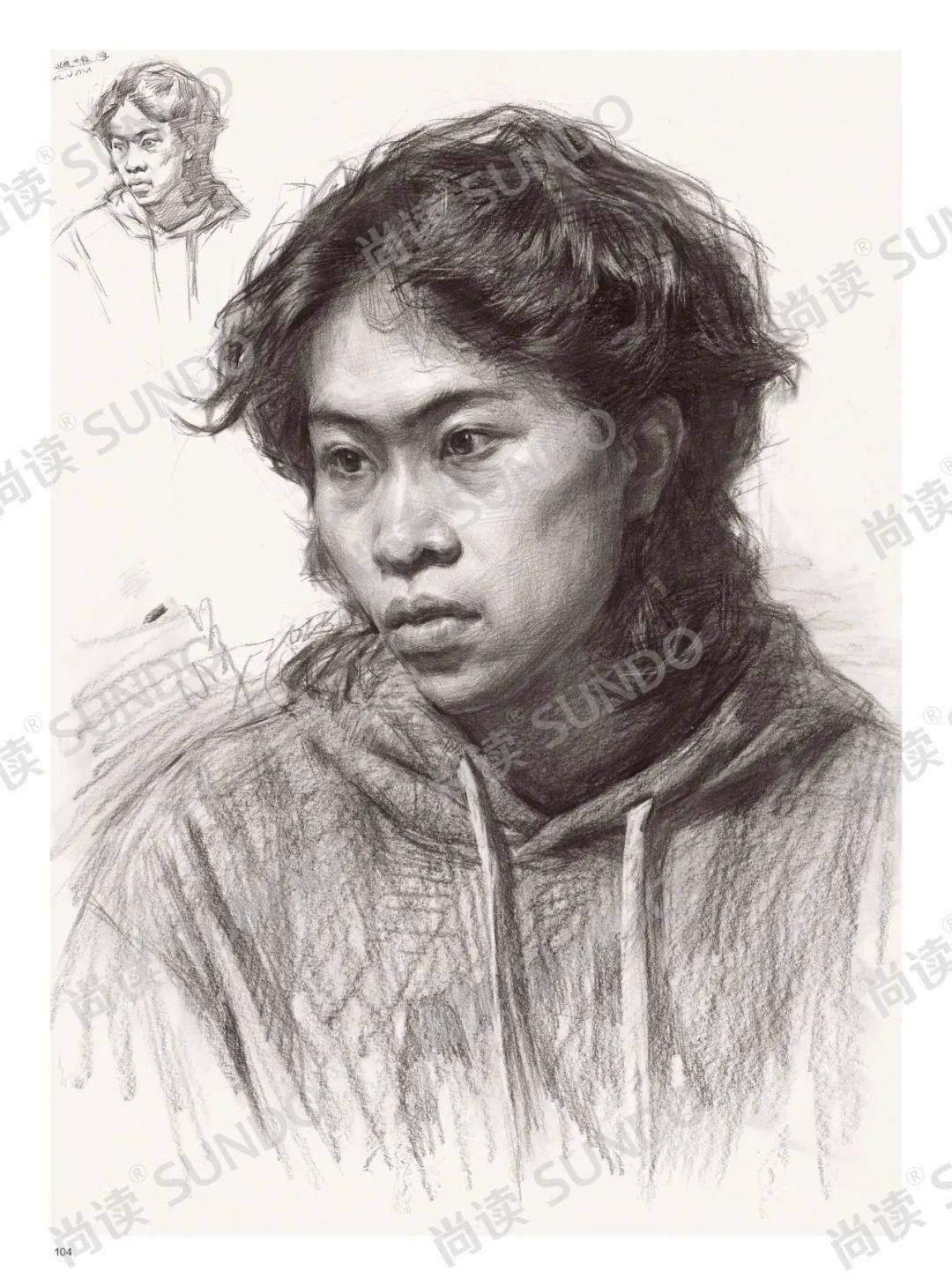 《超级导师2素描头像临摹范本》贾晓羊-生动明确,黑白灰关系强,适用