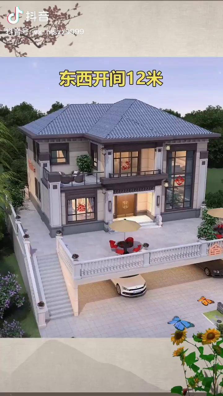 农村实用两层自建房面宽12米布局很不错农村自建房别墅设计