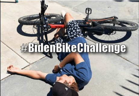 “拜登自行车挑战”引关注，美国网民纷纷模仿拜登骑自行车倒地的场景
