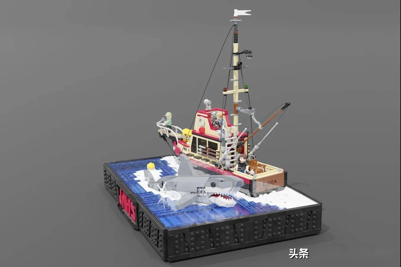 影史十大恐怖片之一《大白鲨》,用乐高如何呈现?_布鲁斯_电影_模型