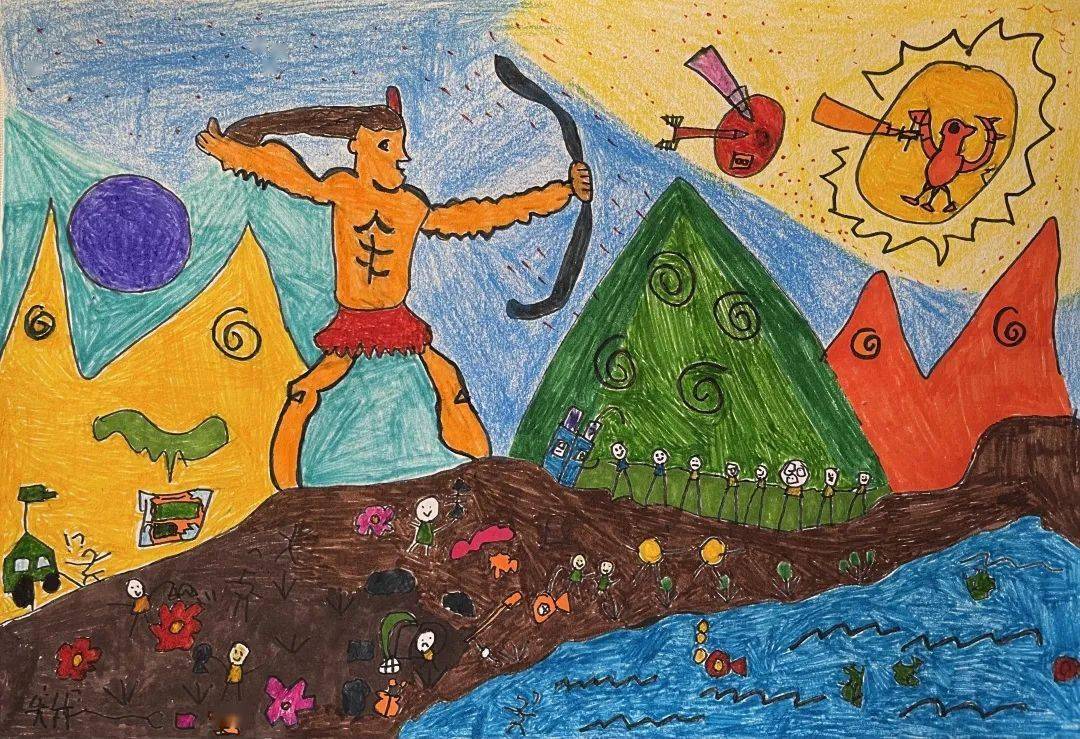 一起走进孩子们的绘画世界,在艺术创想中感受中国神话历史,传统元素和