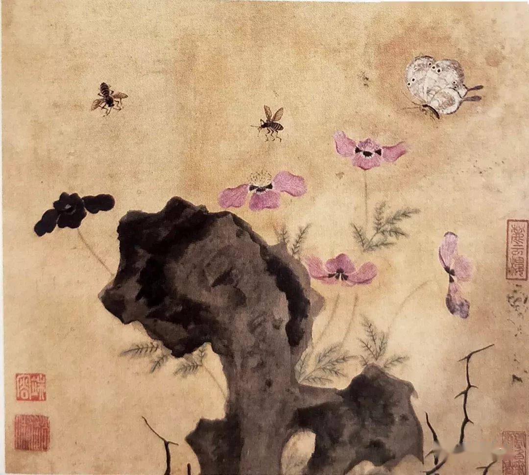 文俶生动有趣的花蝶册_端容_徐邦达_启功
