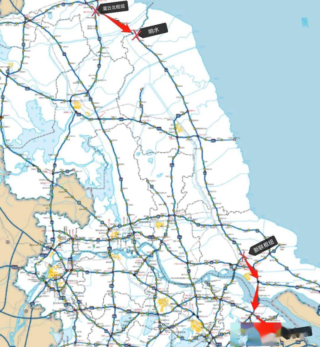 收费站入口匝道关闭(往上海方向)绕行线路山东中,西部地区及以北地区