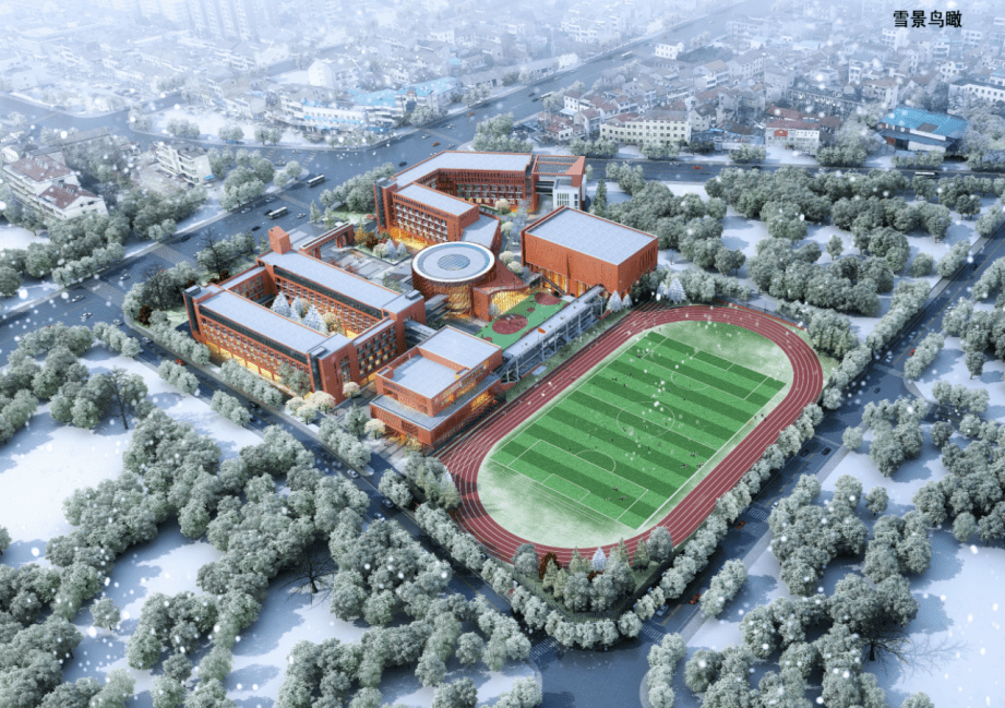 荆州市东方红中学新校区北靠景明观路,南临首辅路,西连楚都大道,东望