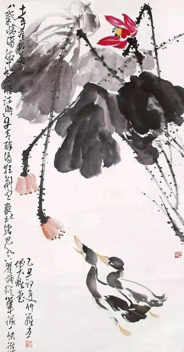 这大写意荷花几笔墨色耐人品味