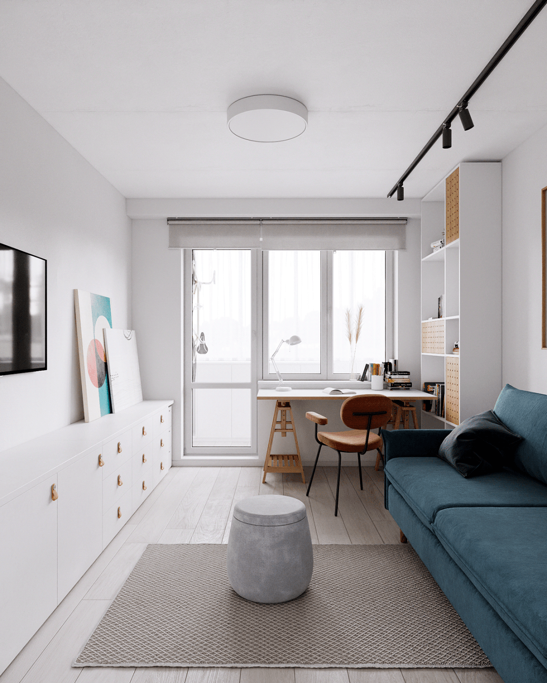 6749㎡极简风小户型装修,经典黑白灰搭配,这样设计高级又显大!