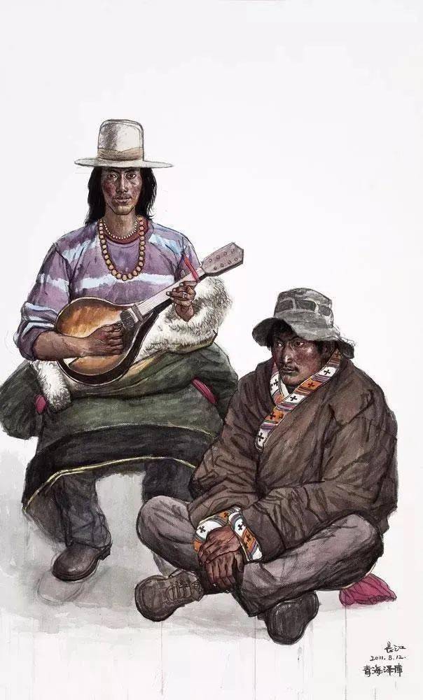 圣洁的高原——著名画家吴长江水彩作品欣赏!_cm_颜料_纸本