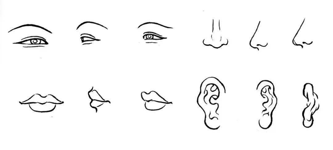 白描人物基本画法_线条_特征_五官