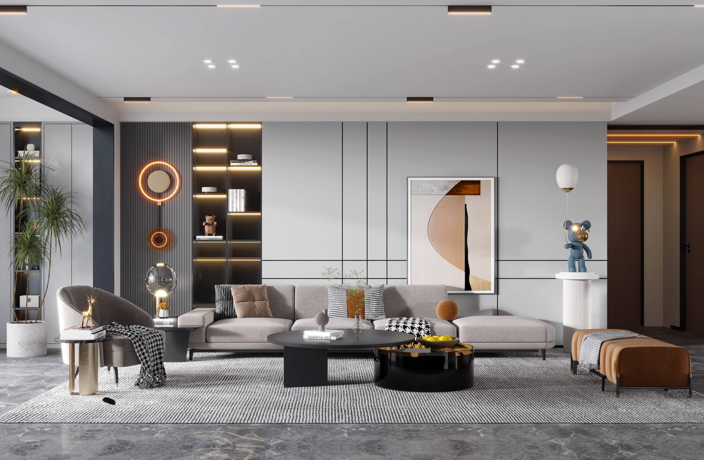 红田全屋定制:147㎡自然舒适的家居空间设计,让你感受优雅与时尚慢