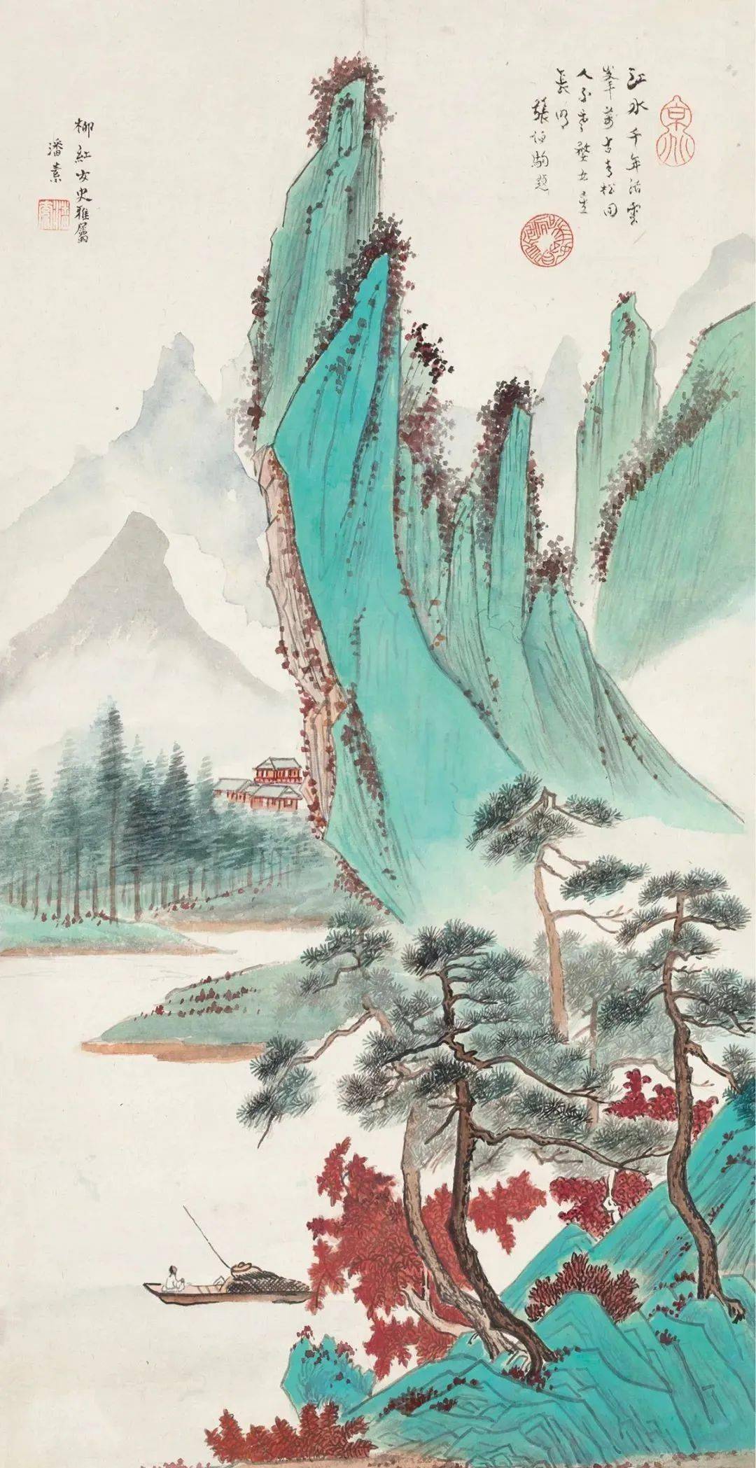 民国青绿山水女画家潘素：金碧山水，典雅细腻