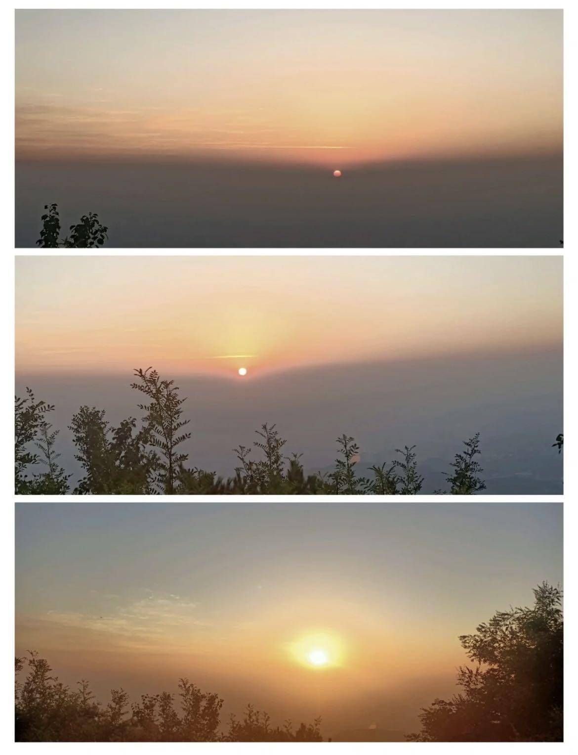 狮脑山百团大战纪念碑在朝霞的映衬下更显磅礴气势.