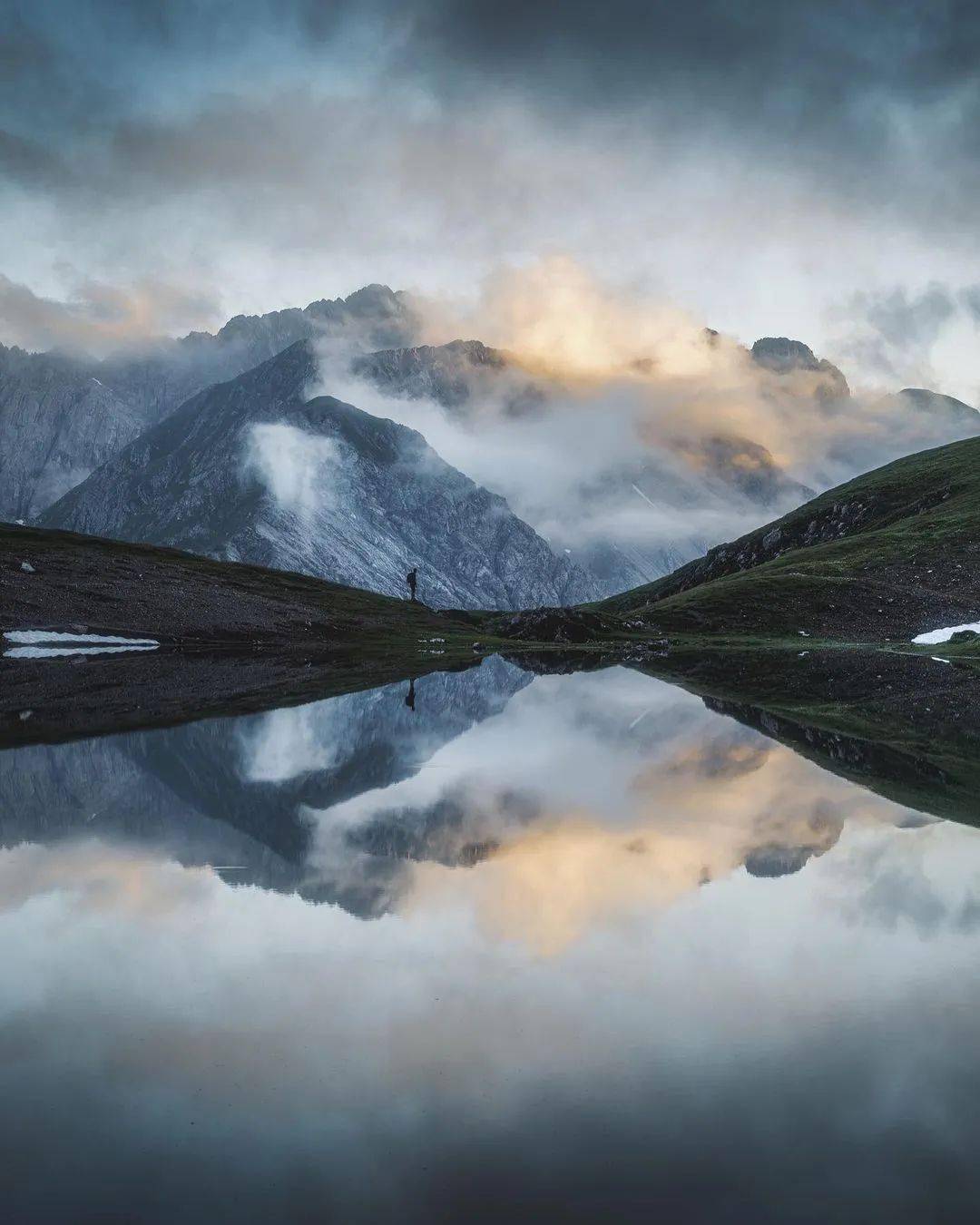 远山,孤影,天空之镜_fuhua_com_photo