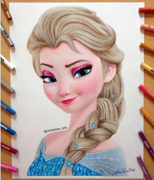 彩铅手绘:你没见过的迪士尼公主系列风格,超赞