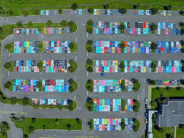 一种美观,大方实用的校园停车场简易彩色铺装方案