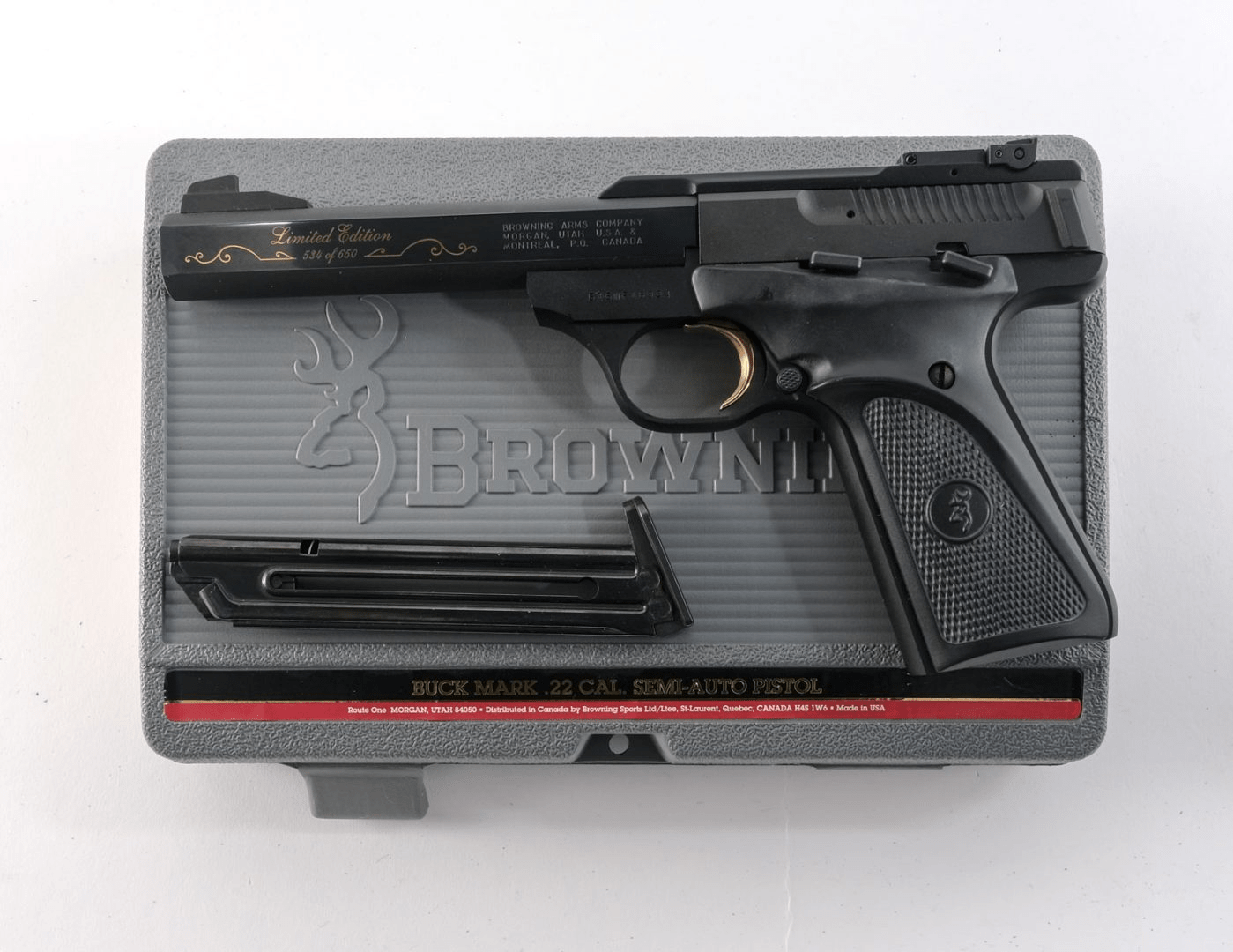 勃朗宁巴克马克手枪:一把非常优雅,有三十多个型号的.