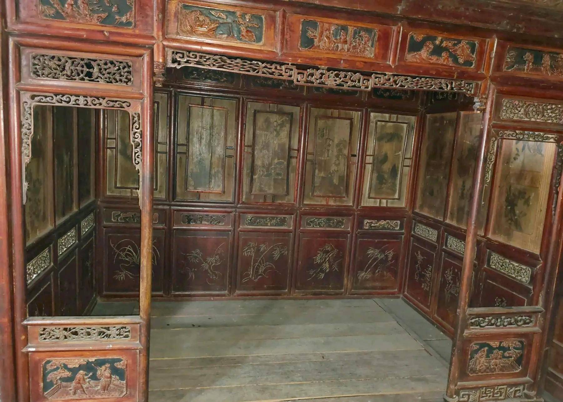 农村妈妈晒孩子午睡,却因一张精美绝伦的古床爆火_蜡油_视频_家具