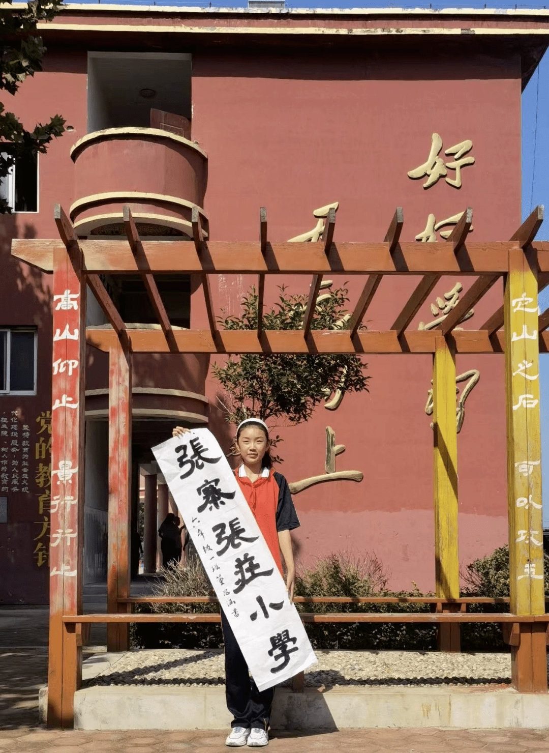 张寨镇张庄小学开展"我为学校写校名"活动_书法_建设_文化