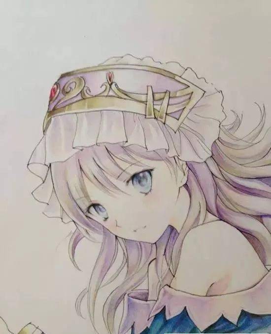 动漫美少女彩色铅笔画绘画图文步骤23,24,25,26:这里我只想提一点