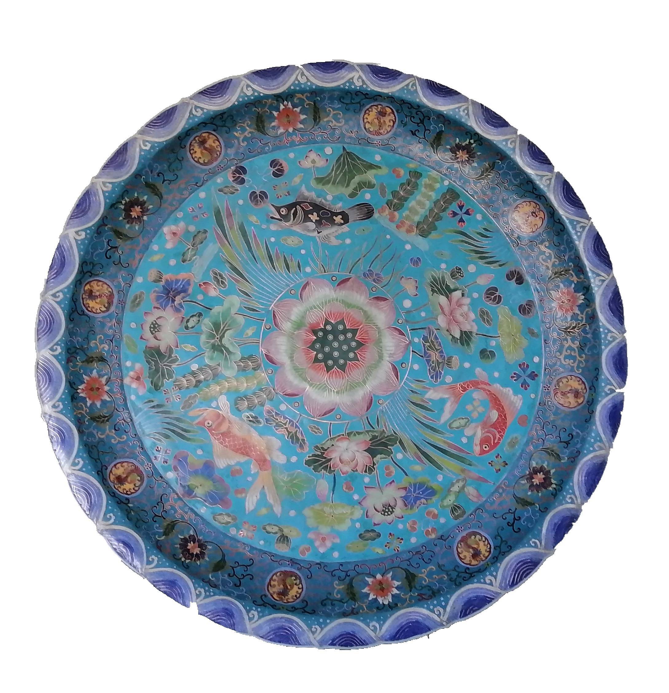 世界上口径最大的瓷胎…掐丝珐琅彩对盘岀自哪家收藏 你知道吗～_莲花