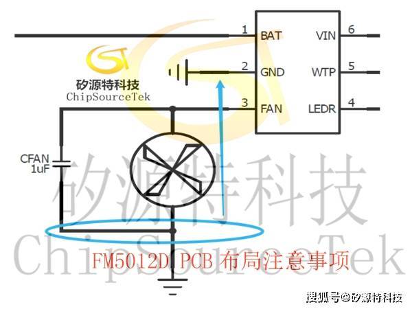 矽源特fm5012d是集成了充電管理三種檔位有狀態led指示小風扇專用芯片