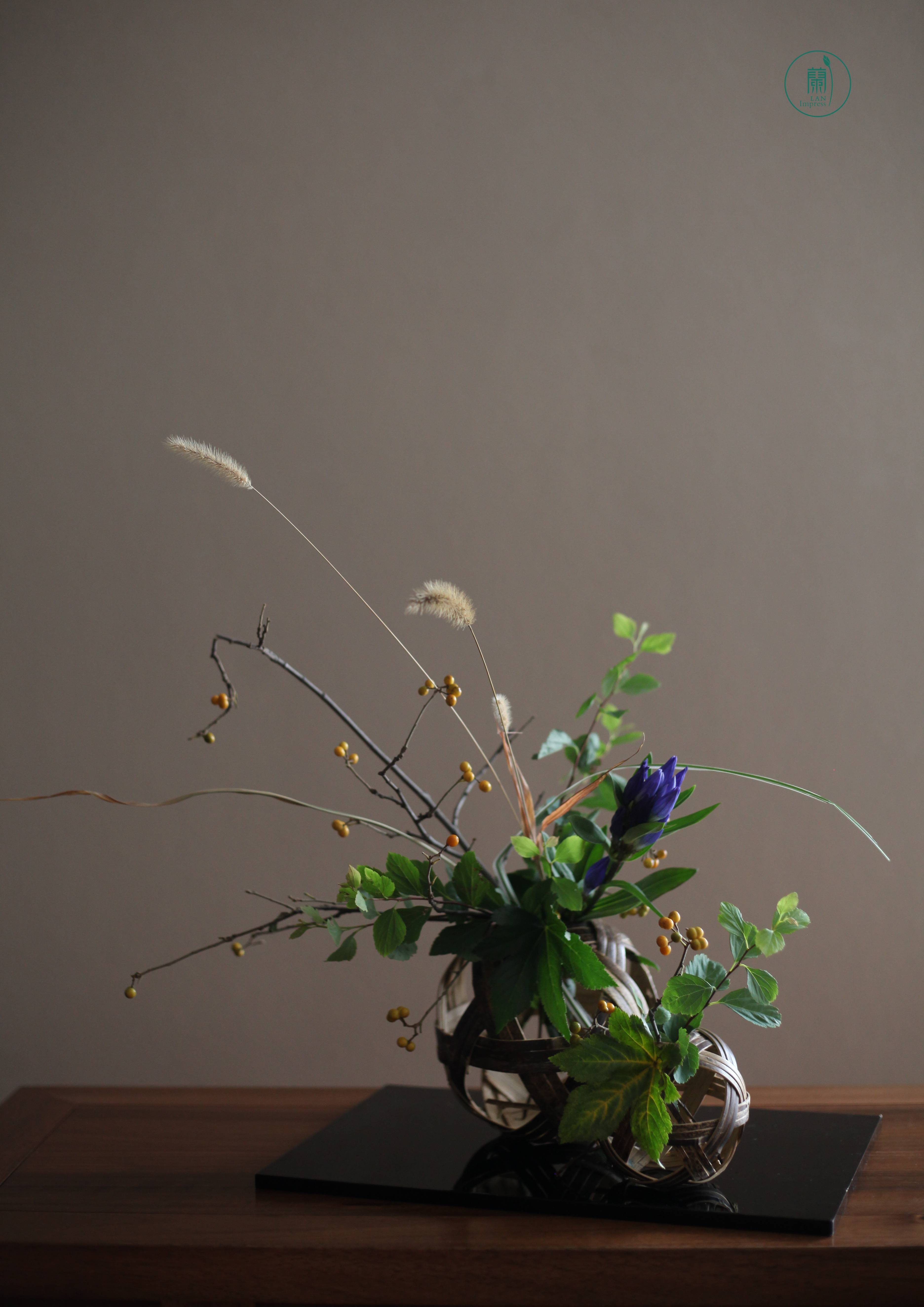 西安小原流花道培训|秋意花道的表达