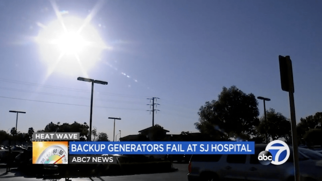高温下, 圣何塞医院夜间停电4小时!