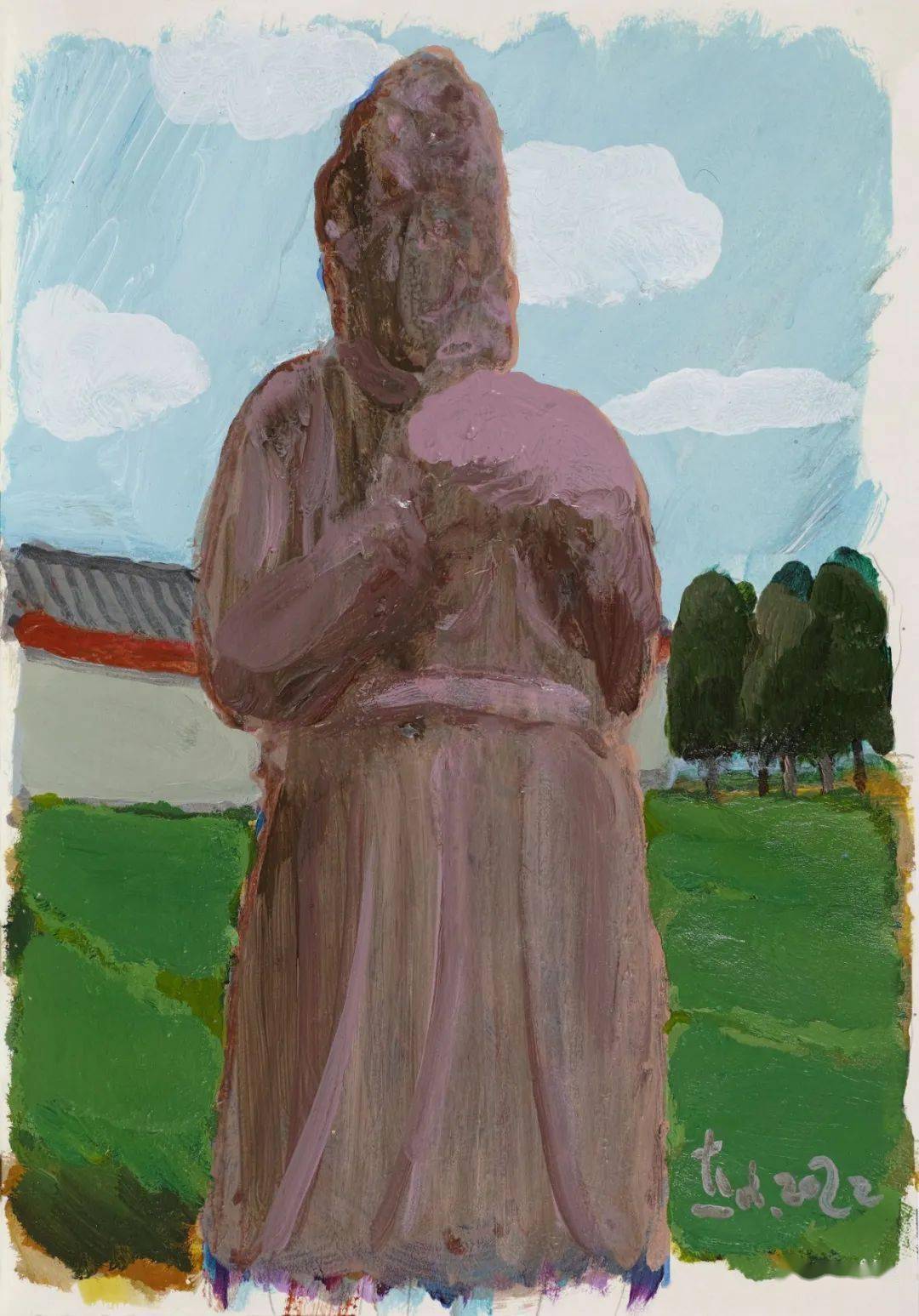 【写生啦】段远文 | 纸上巩义_cm_丙烯_石窟寺