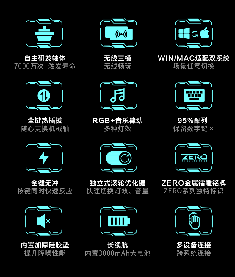雷神X变形金刚｜雷神ZERO96三模机械键盘威震天联名款！限量发售