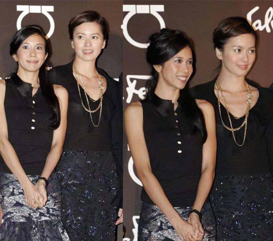 莫文蔚和梁咏琪同框,一个妩媚一个优雅,还真有闺蜜相_衣服_元素_印花