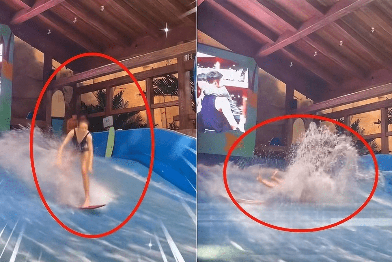 39岁毛俊杰冲浪栽到水中,性感超模与男友当众接吻,穿比基尼打球?