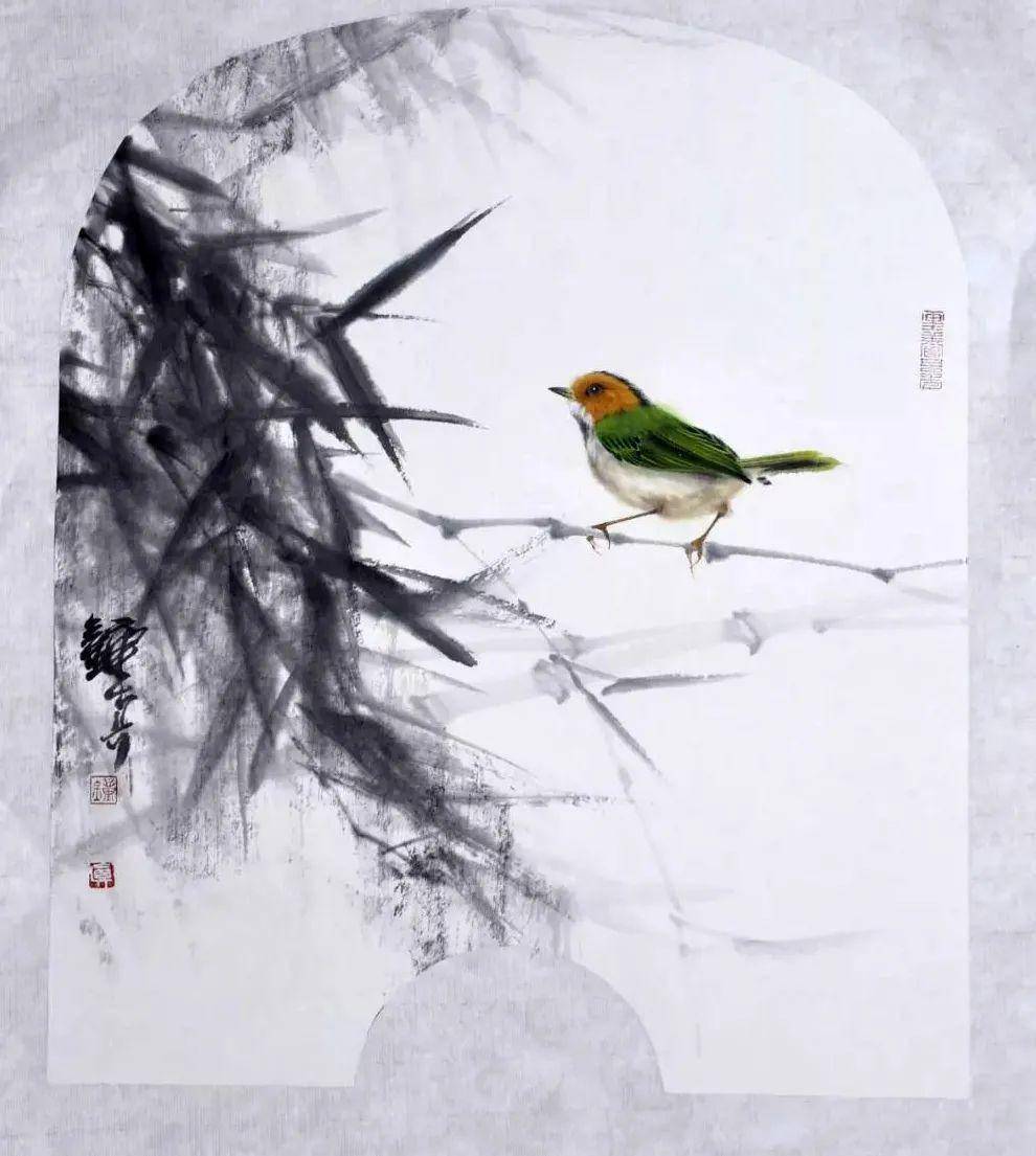 格调清雅|钟真 绝美水墨荷花小鸟_作品_翠鸟_荷叶