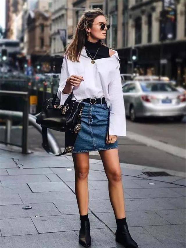今年火了一种穿法叫:"短靴 短裙",既潇洒有范,又时髦显瘦!