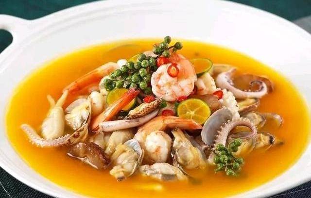 金汤海鲜烩,雪菜蒸蛏子,烧焖白茶豆干_做法_花甲_海参