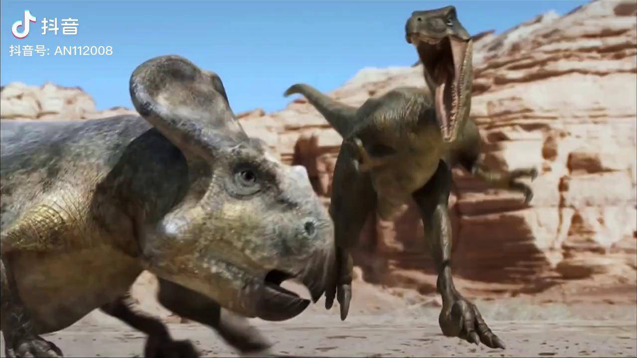恐龙世界:迅猛龙单杀原角龙,一爪子下去立刻皮开肉绽 史前巨兽 恐龙