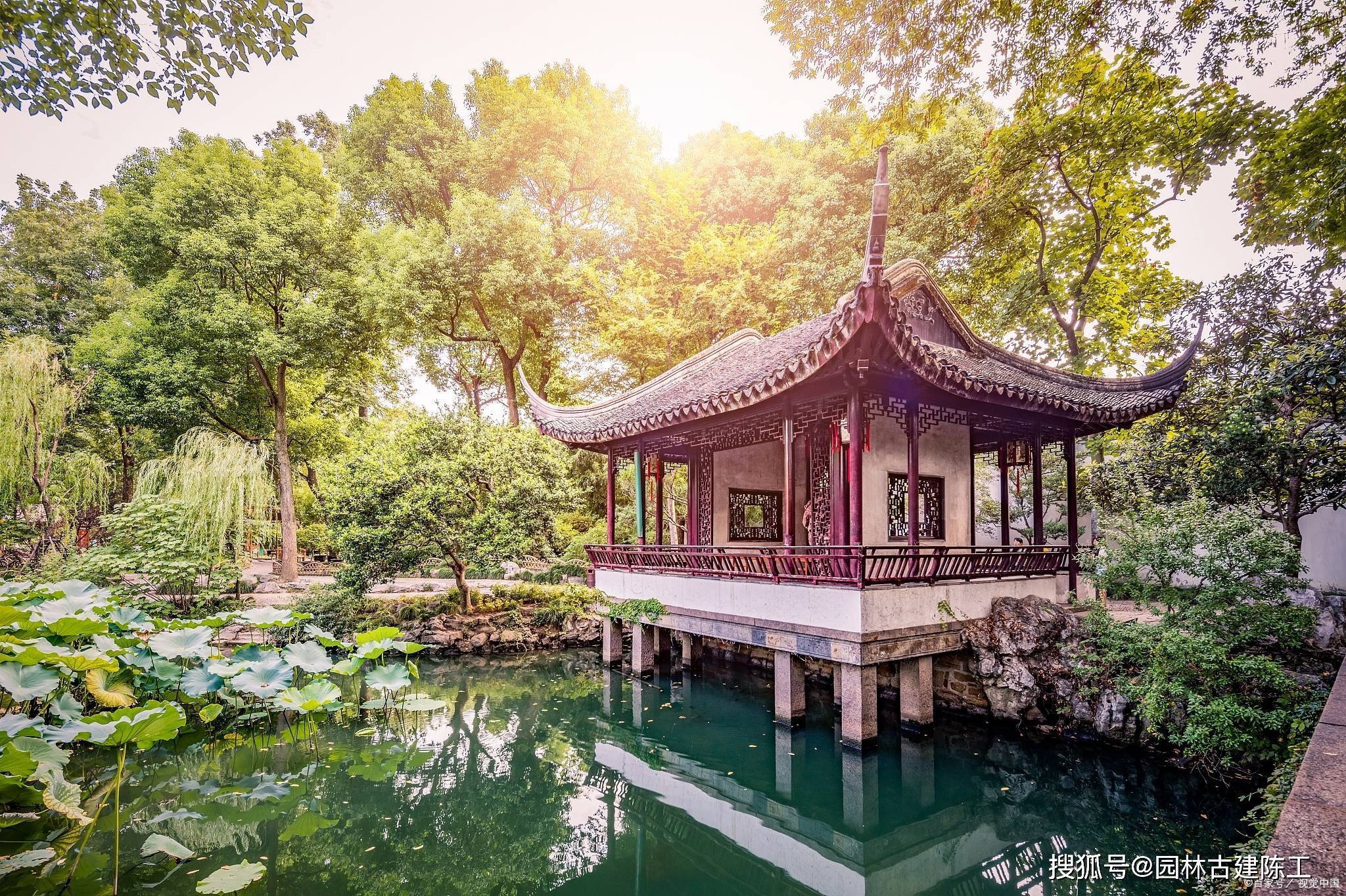 江南亭廊木结构安装 古建苏式亭子连廊加工厂设计_分析_建筑_园林