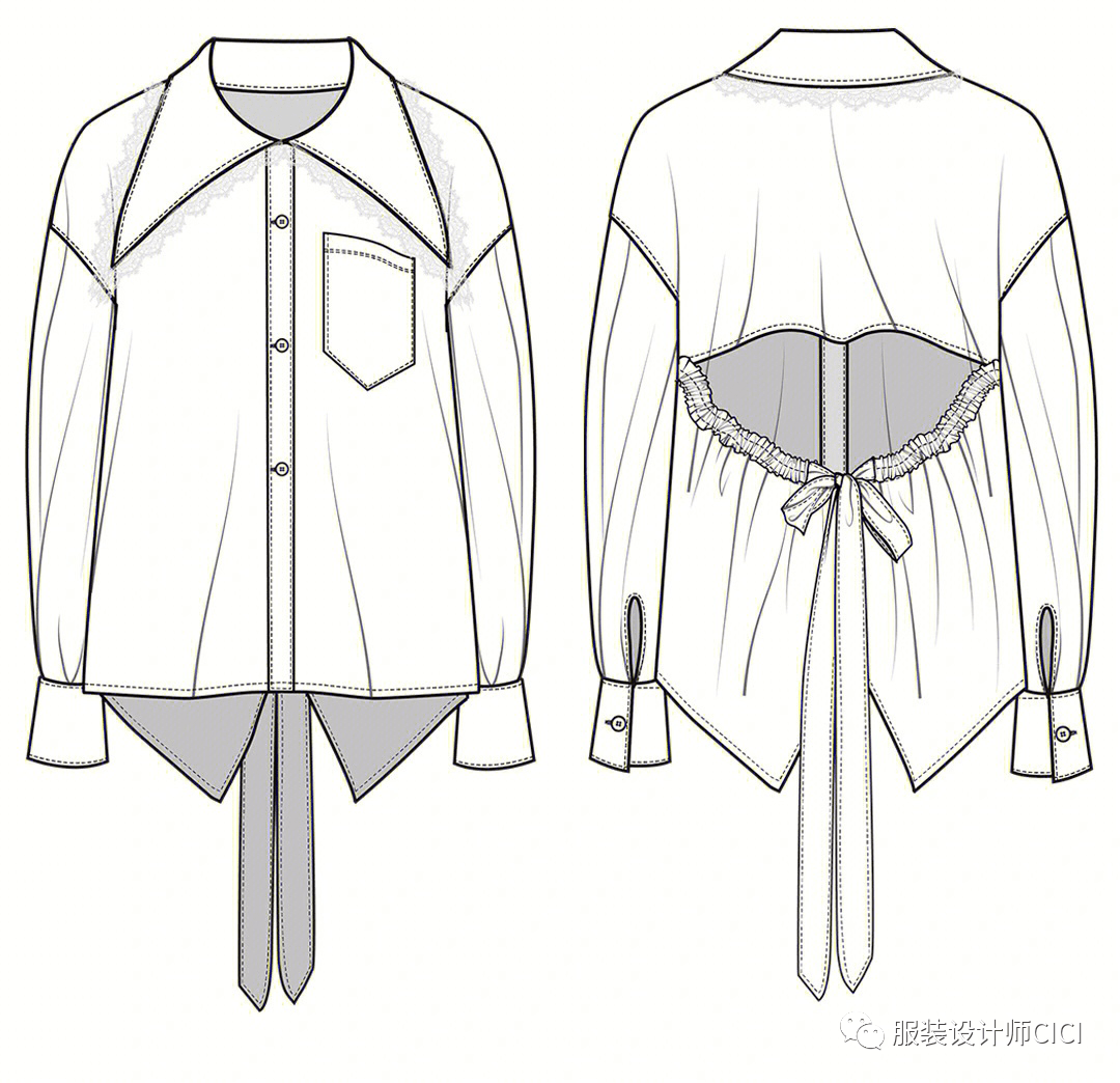 斜向分割服装款式图图片