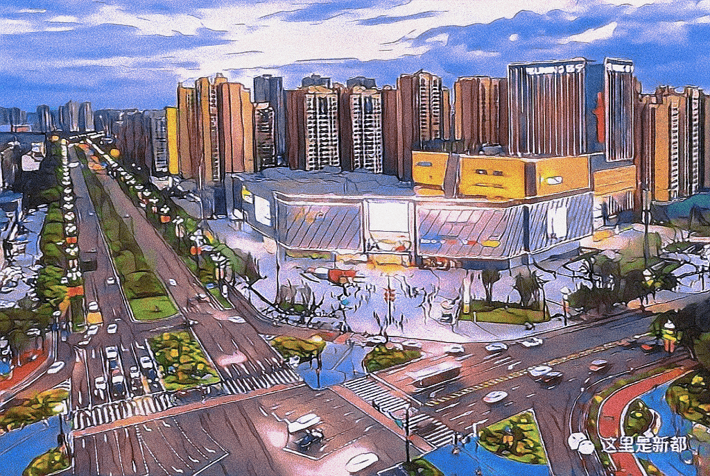 不接受反驳,新都街道绝对有魔法~_城市_广场_中心