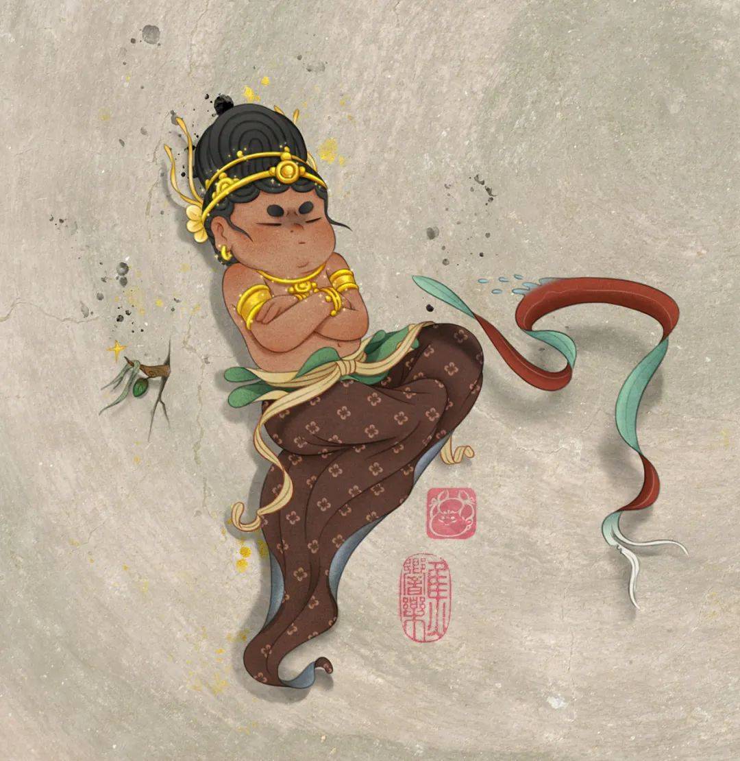 胖改唐代仕女—插画师焦响乐让"胖而美"占据你的心_飞天_人物_风格