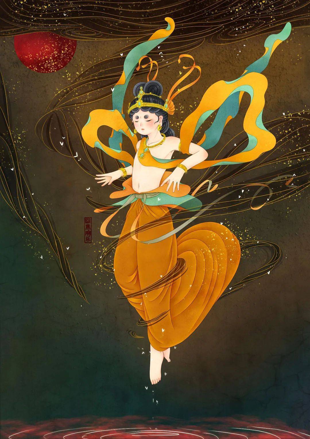 胖改唐代仕女—插画师焦响乐让"胖而美"占据你的心_飞天_人物_风格