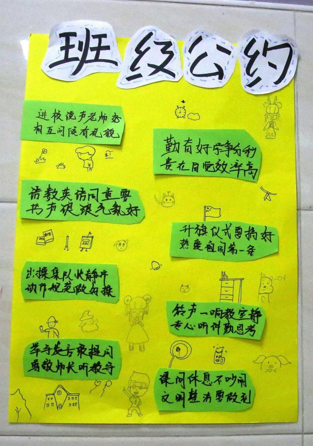 可爱,有创意的班级公约各展风采,各具特色的班名,班徽老师们结合孩子