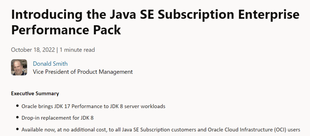 Oracle推出JDK 8的直接替代品_Java_Pack_性能