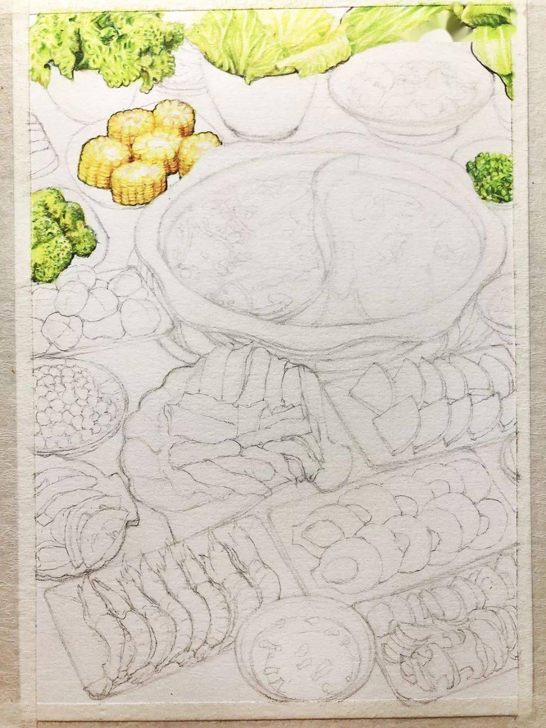 【原创绘画教程】彩铅:鸳鸯火锅_版权_网络_图文