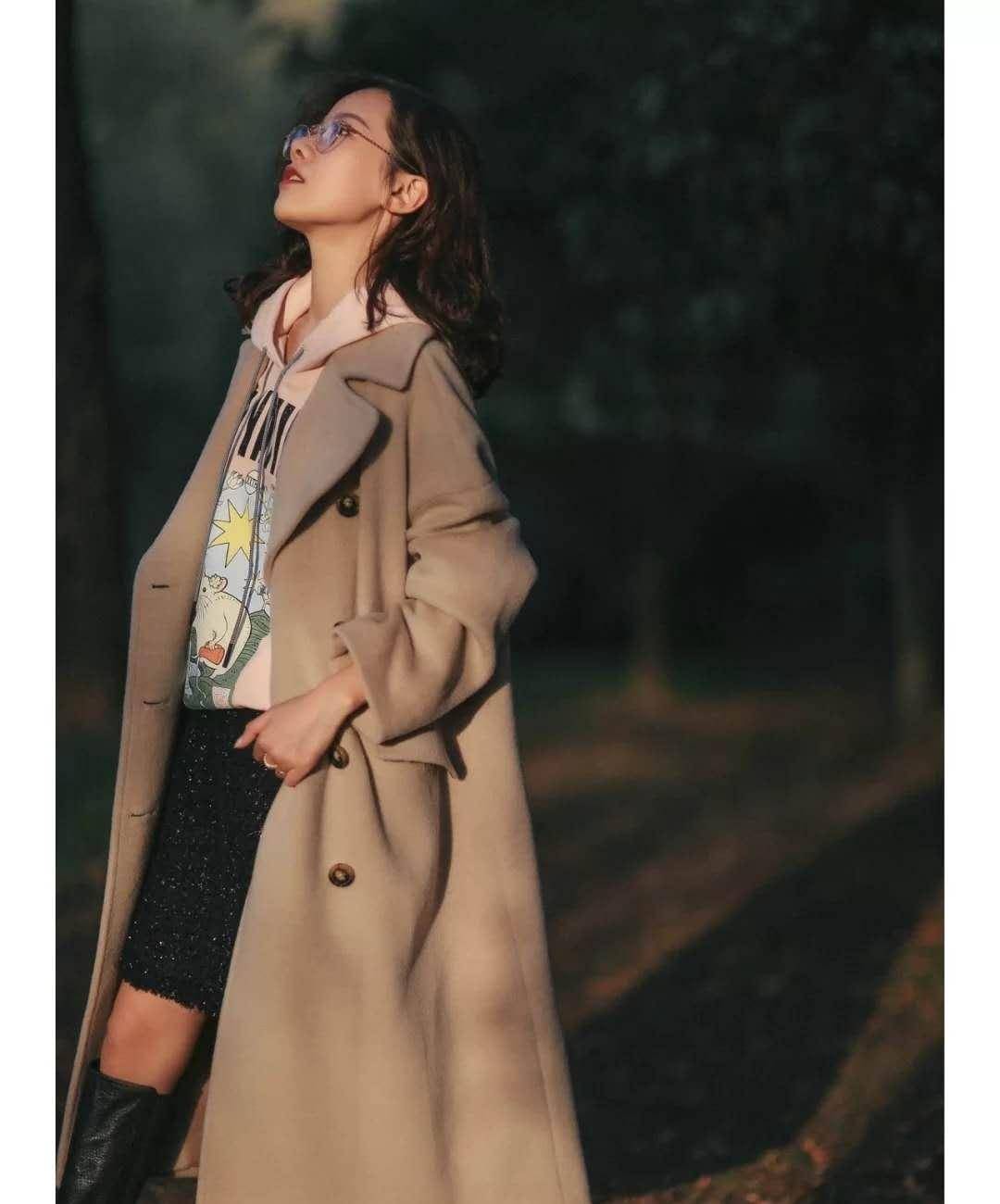 照着时尚博主大衣穿搭,显高又时髦