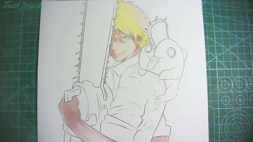 同人绘画小课堂:马克笔人物手绘教程《电锯人》