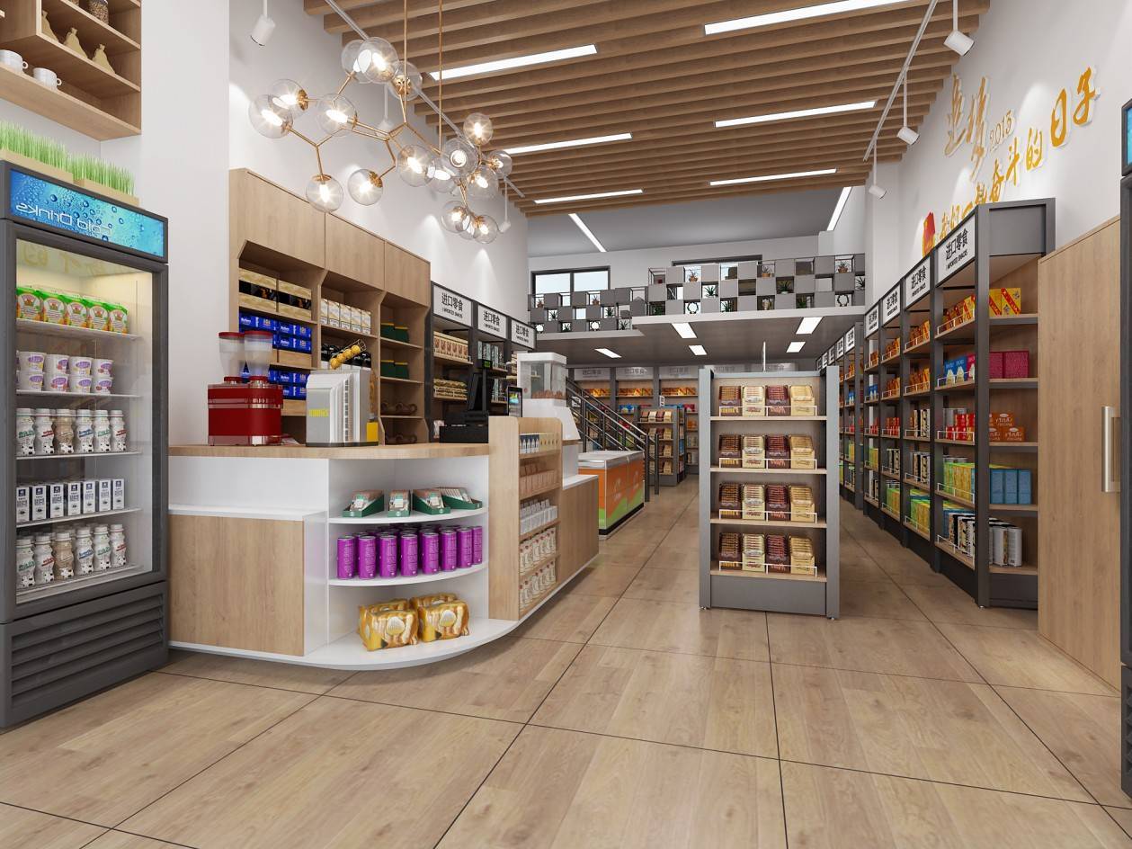 郑州便利店装修效果图郑州便利店装修时,内部装潢不宜色彩太丰富