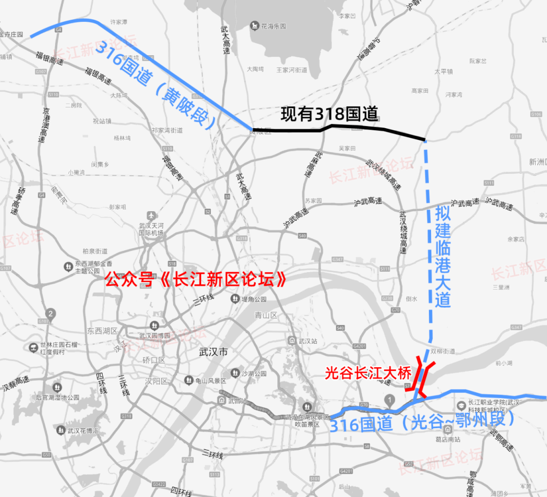 光谷长江大桥选址图片