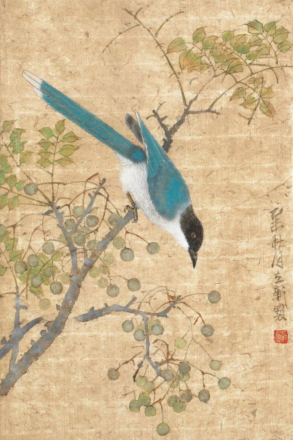 欣赏| 徐立新工笔花鸟画30图 古朴 淡雅 风姿绰约_艺术_国画_作品